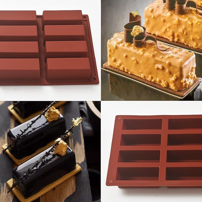 12 Cavity Rectangle Granola Bar Silicone Mold, Butter Stick Mold, Pack of 3