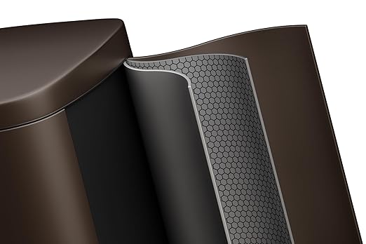 Garvee 13 Gal (50L) and 2.6 Gal (10L) Metal Trash Can Combo Set, Rustproof Garbage Can with Lid, Step-on Trash Bin with Inner Bucket, Rear Handle, Brown