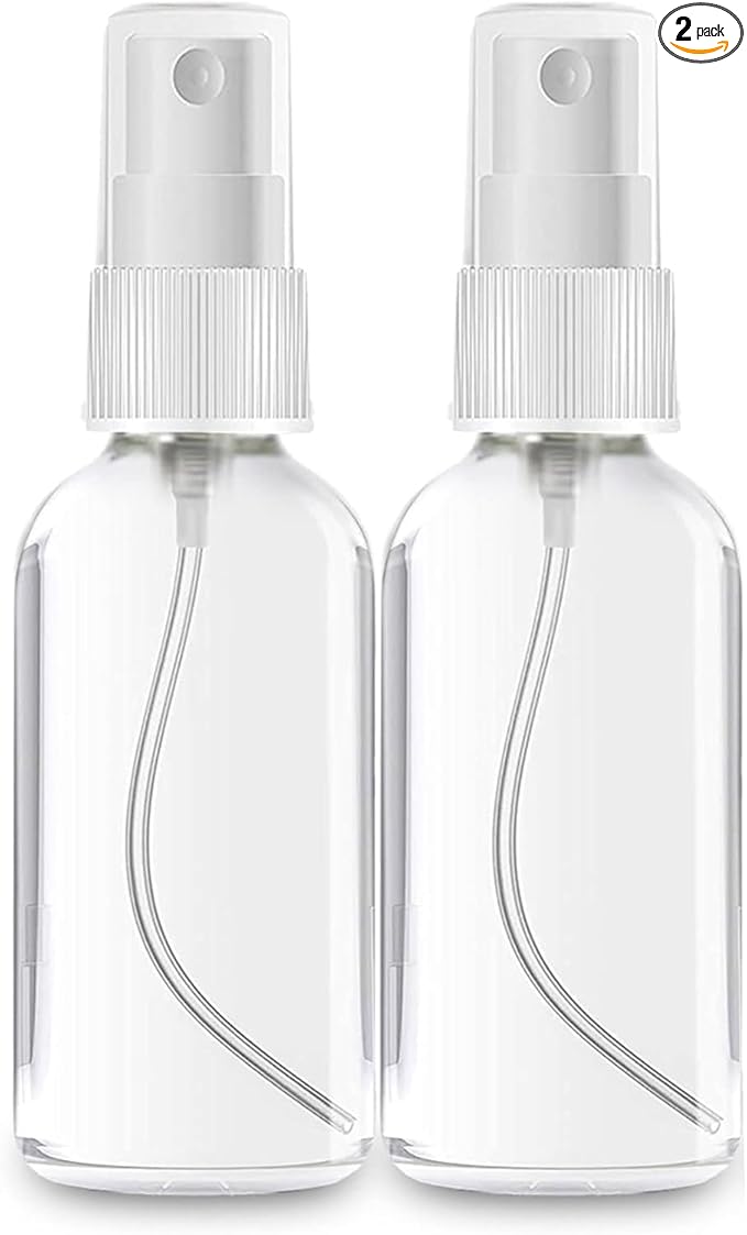 2-PACK 2 OZ Glass Spray Bottles-Use to Store for Essential Oils, Perfumes, Face Mist, Fragrances, Water