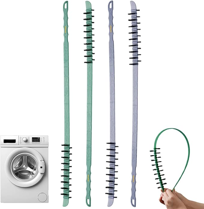 4Pcs Washing Machine Cleaning Brush, Flexible Nylon Bristles Laundry Brush, 0.8x23.6in Long Effective Reusable Cleaning Tool for Washing Machine Drums
