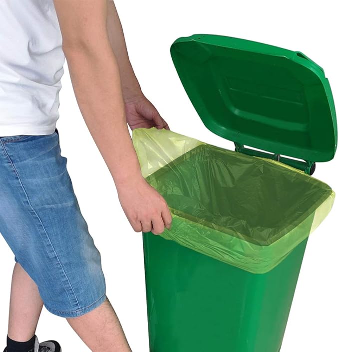 13-15 Gallon Trash Bags Plant Based Garbage Bags Recycling Unscented Tall Kitchen Trash Bags for Kitchen, Yard, Lawn,Office(75 Counts, Green)