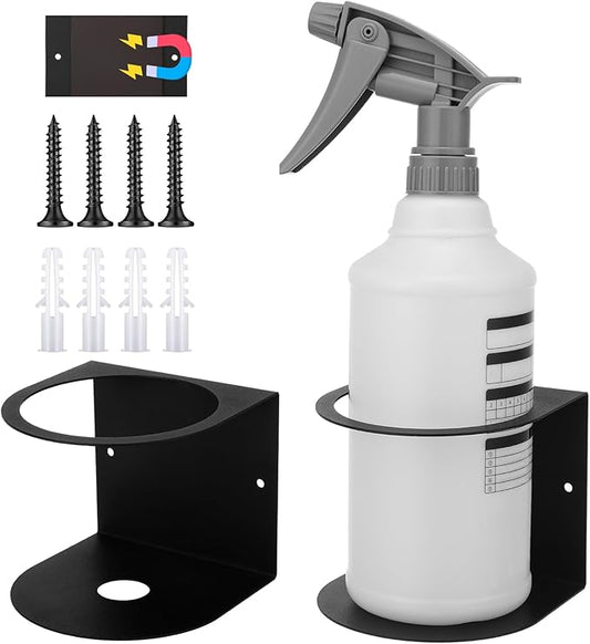 Zonon 2 Pcs Magnetic Spray Can Holder Metal Spray Bottle Holder Wall Mount Storage Rack for Home and Garage Craft Workspace Paint Bottle