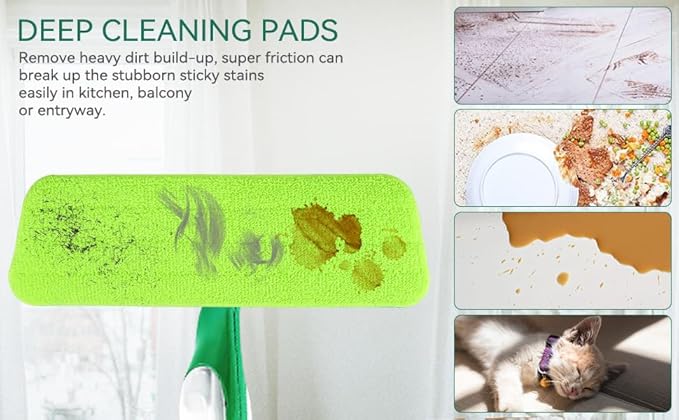 16.5 inch Microfiber Mop Pads for Rubbermaid Reveal Spray Mop and Any 16.5" Flat Mop - 10 Pack 13''-15'' Spray Mop Pad Reusable Washable Replacement Refills - Colorful