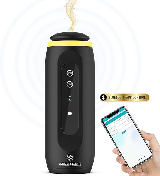 Essential Oil Diffuser (Plug-in) for Homes and Hotels – Bluetooth-Controlled Scent Diffuser for Home & Office, Covers 800 sq. ft. – Plug in Air Fresheners for Home & Office, Room Scent (Black)