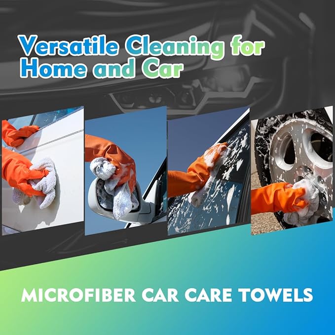 HOMEXCEL Microfiber Cleaning Cloth 20 Pack 11.5 x 11.5 inch Microfiber Towels for Cars Ultra Absorbent Car Washing Cloth Lint Free Streak Free Cleaning Rags for Car, Kitchen Window White