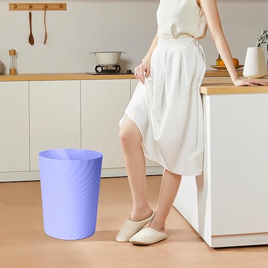 Small Trash Can - Plastic Waste basketbin for Office,Home,Bathroom,Kitchen - 1.8 Gallon - Purple