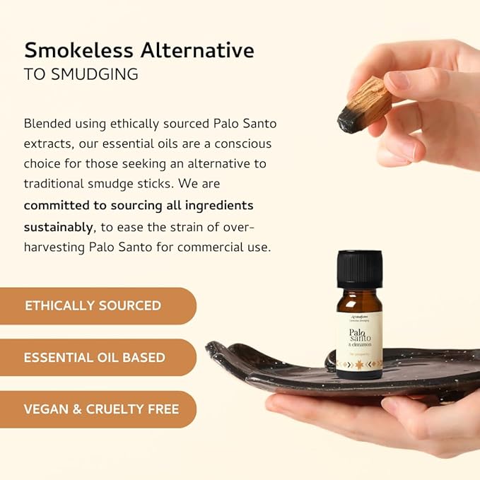 Palo Santo & Cinnamon Essential Oil Diffuser Blend by Aromafume | 3 x 10ml / 0.33 fl oz l Aromatherapy Oil for Smokeless Smudging | Natural Air fresheners for Home | Spiritual Meditation Accessories