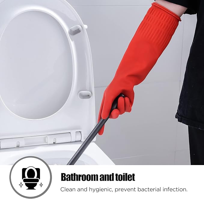 Rubber cleaning gloves 1 or 3 Pairs for kitchen,Cotton Lining,Dishwashing gloves long with lined,Reuseable.