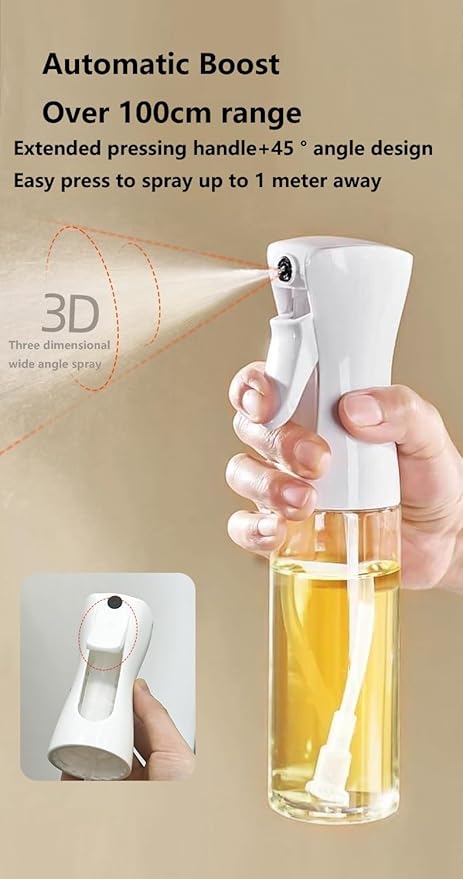 Press the fuel spray bottle,Oil Sprayer for Cooking, 220ml /7.44oz Glass Olive Oil Sprayer, Continuous Spray with Portion Control, Oil Dispenser Bottle for Kitchen, Air Fryer, Frying, Salad, Grill.