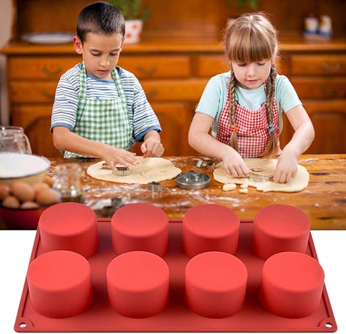 Round Chocolate Covered Strawberries Molds, (2 Pack) Silicone Cylinder Mould for Candy Cookie Chocolate Covered Oreos Cake Brownie Pudding Jello