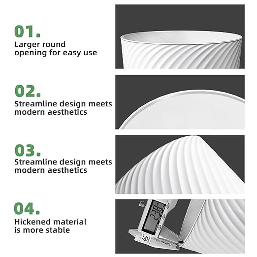 Small Trash Can 1.8 Gallons, Bathroom Trash Can & Garbage Can with 6 Trash Bags, Bedroom Trash Bin & Waste Basket for Office, Bedroom, Living Room, Kitchen, Compact Space (6-White)