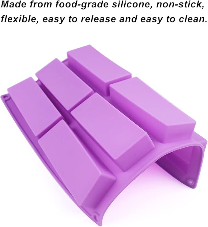 Silicone Chocolate Molds, METLUCK 3 PCS 8 Cavity Silicone Rectangle Molds Protein Bars Mold Energy Bars Candy Chocolate Molds for Muffin Cornbread Cheesecake Pudding Chocolate Dessert