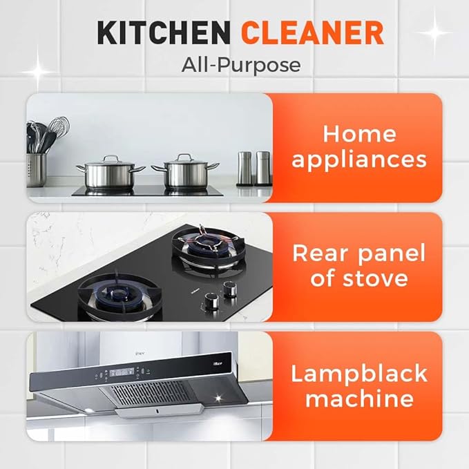 Multi-Functional Foam Cleaner, 2025 New Kitchen Cleaner, Powerful Kitchen Degreaser Spray, Multipurpose Dust Grease Remover for Pots, Pans, Countertops Appliances (1)