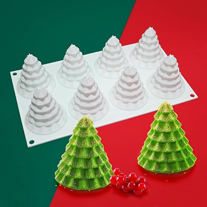 TUKE Christmas Tree Silicone Mold Tree Shaped Molds for Making Handmade Soap Candles, Cake, Jelly Dessert Candy (Christmas Tree J)