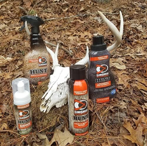 Bryson Industries Elimishield Starter Kit: Scent Control for Hunting (Laundry Detergent, Body Foam Sanitizer, Hair and Body Wash, and Spray),BELM0428