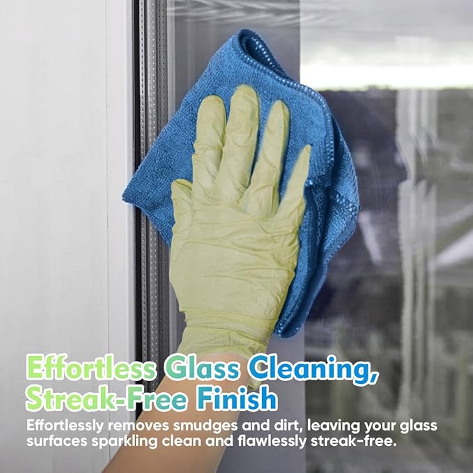 HOMEXCEL Microfiber Cleaning Cloth 12 Pack 12.5 x 12.5 inch Microfiber Towels for Cars Ultra Absorbent Car Washing Cloth Lint Free Streak Free Cleaning Rags for Car, Kitchen Window Lake Green