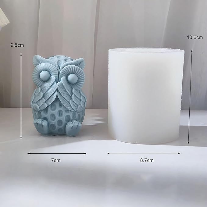 3D Owl Molds Nighthawk Mold Owl Candle - Resin Casting Silicone Molds for Home Decor & Candle Making Wave Spiral Mold
