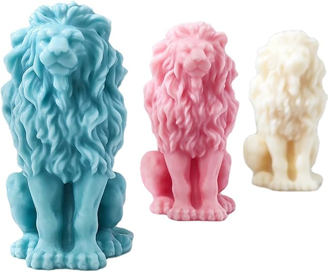 Lion Mold Lookout Silicone Resin Mold for Animal Candle Cake Clay Making Craft Supplies 3D