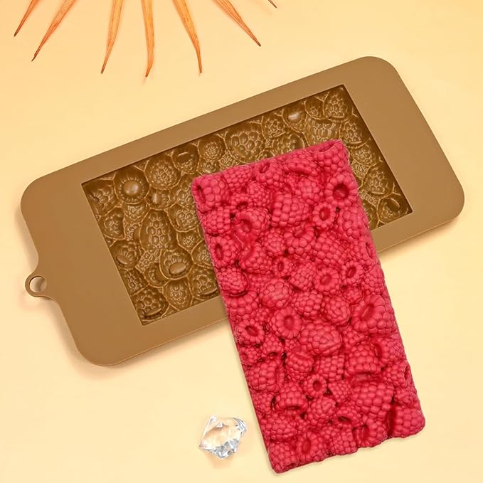 mostsom Chocolate Mold 3D Raspberry Silicone Mold for Fondant Candy Gum Paste Polymer Clay Resin Kitchen Baking Sugar Craft Cake Cupcake Decorating Tools (K_ 8.88x4.16x0.48 inch)