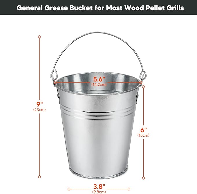 Stanbroil Grill Grease Bucket Replacement with 20-Pack Bucket Liners for Traeger 20/22/34 Series, Pit Boss, Camp Chef, Louisiana, etc Pellet Grill/Smoker, Silver