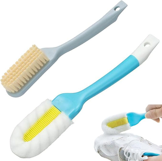 2Pack Shoe Cleaning Brush,Sneaker Shoe Cleaner Brush, Soft Bristle Cleaning Shoes Scrubber,Long Handle Shoe Scrubbing Brush,White Sneaker Cleaner Brush,Shoe Brushes for Cleaning (Blue)