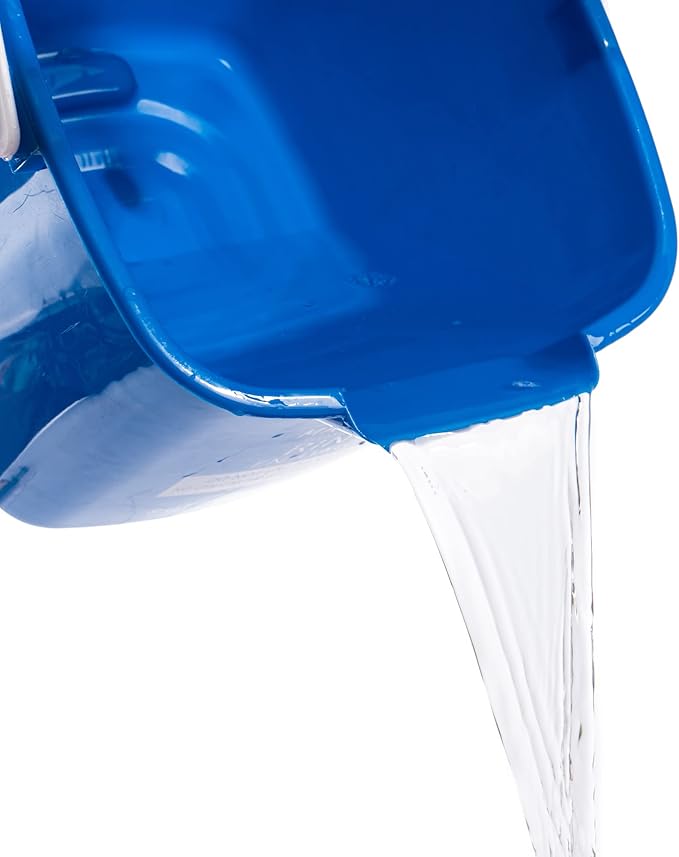 Matthew Detergent&Sanitizing Cleaning Bucket 8 Quart Plastic Pail,Set of 12 Square Containers,Built-in Spout w/Handle,Wash Rinse Sanitize Handwash Bucket for Home Office Commercial Restaurant (Blue)