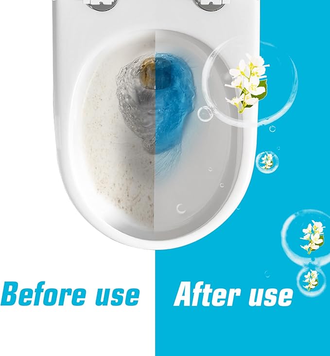 Toilet Bowl Cleaner Tablets, Automatic Toilet Tank Cleaner Tablets in Bottle, Long-Lasting Powerful Cleaning, Septic Safe, Blue Water (BLUE 2 Pack)