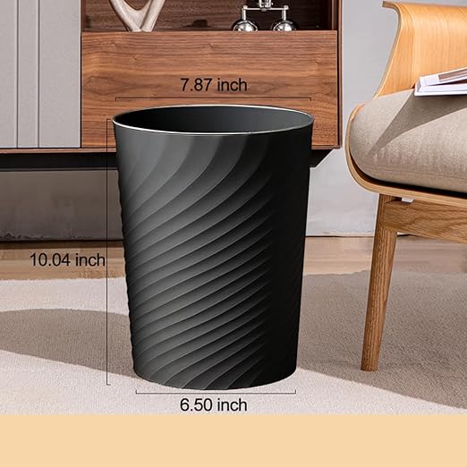 2 Pcak Small Bathroom Trash Can 1.8 Gallon Waste Basket Garbage Can for Bedroom Office Kitchen, Black