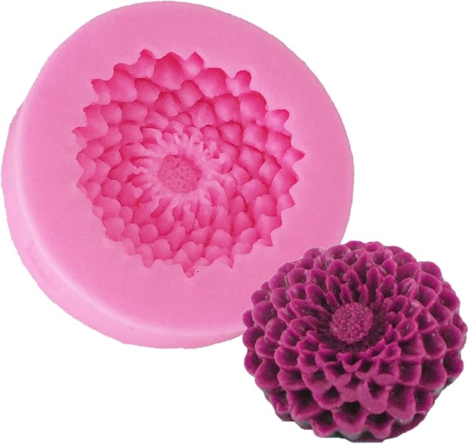 2Pcs Small Sunflower Silicone Mold for Fondant Chocolate Candy Cake Decorating Candle Soap Baking Pastry Polymer Clay