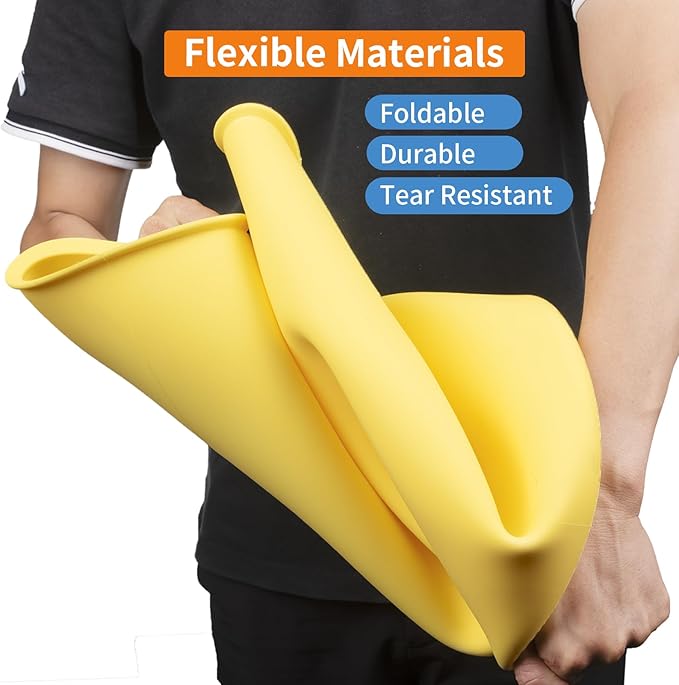 5 Gallon Silicone Bucket Liner - Reusable Measuring Mixing Liner for Concrete, Mortar, Grout, Paint - Food Grade Non-Stick with Measurement Marks - Easy to Clean & Durable (Yellow)