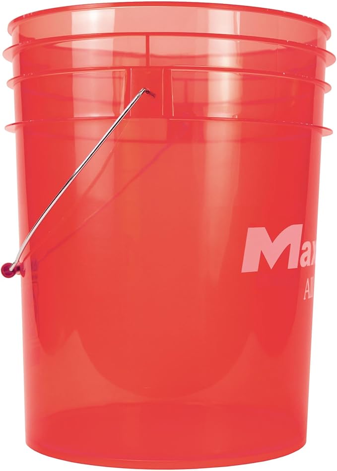 Maxshine 5gal Universal Red Detailing Bucket – Car Wash Bucket for Scratch-Free Washing, Garage Storage & Detailing Tools – Holds Soap, Foam Cannon, Microfiber Towels & More