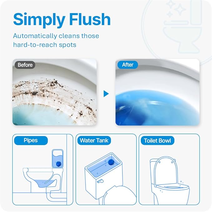Disposable Toilet Bowl Cleaners(15 Tablets) Odor Eliminator, Fresh Scent, Multipurpose Residential and commercial Toilet Cleaners 2-3 week Lasting Toilet Bowl Cleaner