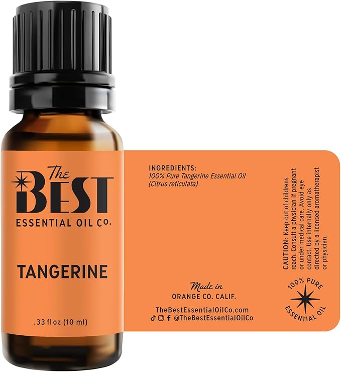 The Best Tangerine Essential Oil Premium Grade- 100% Pure & Natural for Aromatherapy, Diffuser, Spa, Massage, Air Freshener- 10 ml (.33 fl oz)