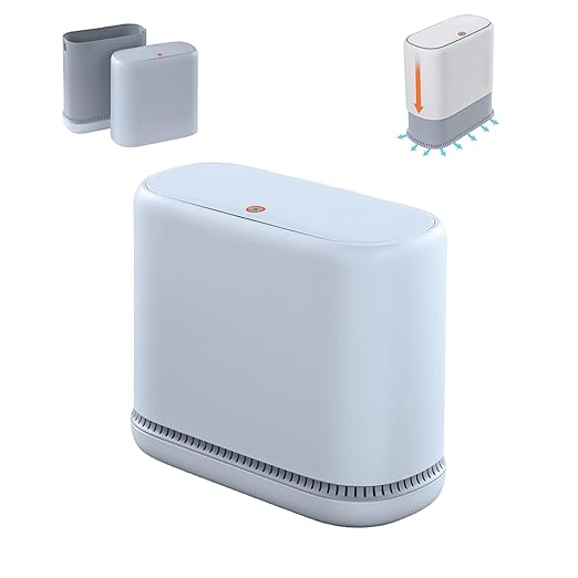 MOPALL Bathroom Trash Can with Lid, 3.3 Gallon Slim Odor-Control & Pet-Proof Garbage Bin, Automatic Bag Adsorption, Fits in Narrow Spaces, White