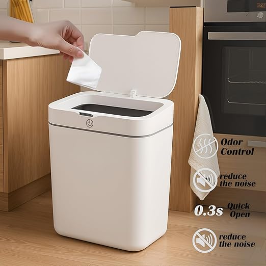 Two Pink Smart Sensor Trash cans with a Capacity of 3.2 gallons, Supporting Multiple Opening Methods, Waterproof Design, Anti Odor Design, Fast Response, Suitable for Kitchens,bedrooms,Offices, etc