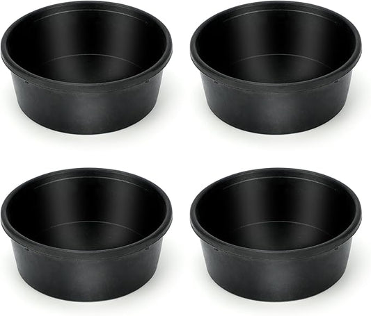 4Pcs Rubber Feed Pan, 1 Gallon Horse Feed Bucket Utility Feed Bucket, 10.6 x 4.1Inches Rubber Bowl Chicken Dust Bath Livestock Water Bowl for Pig Goat Chicken Dogs Farm Small Animal