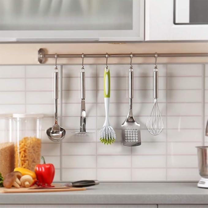 Dish Brush, Dish Scrubber & Kitchen Scrub Brush for Dishes, Pots, Pans, Sink, Cast Iron, Yellow-green 20 Pack