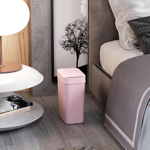 iTouchless 3 Gallon Sensor Pink Bathroom Trash Can, Your Purchase Supports Breast Cancer Research Foundation, 10 Liter Slim Touchless Small Smart Bedroom Garbage Waste Basket Bin with Motion Lid