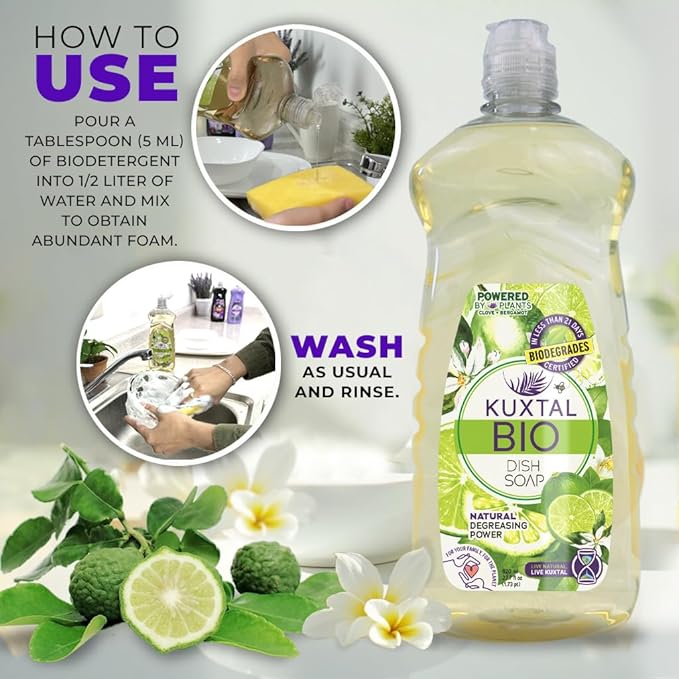 Dish Soap Liquid – 3 Pack | 27.7 fl oz Each | Biodegradable & Eco-Friendly | Naturally Derived Ingredients | Gentle on Hands, Tough on Grease | Natural Citrus Scent