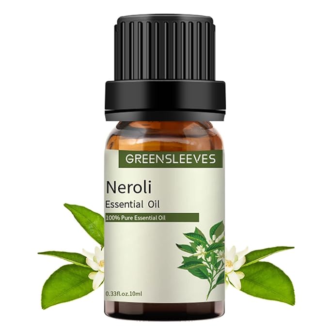 GREENSLEEVES Neroli Essential Oil, 10ml Pure Plant-Based Fragrance Oil for Aromatherapy, Essential Oils for Diffuser, Air Freshener, Massage, Bath Bomb, Scented Candle Soap Making