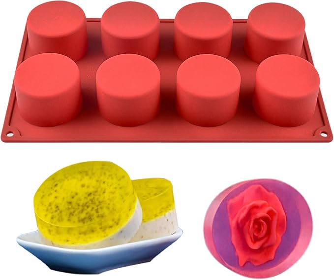 Round Chocolate Covered Strawberries Molds, (2 Pack) Silicone Cylinder Mould for Candy Cookie Chocolate Covered Oreos Cake Brownie Pudding Jello