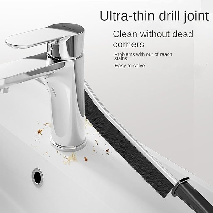 3Pcs Crevice Cleaning Brush Tool Grout Brush Cleaning Supplies, Home Essentials Bathroom Multifunctional Gap Scrub Hard Bristle Brushes for Household Use (3PCS-Black)