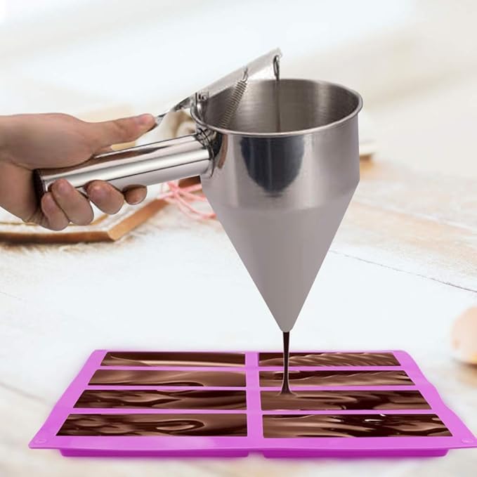 Palksky (2 Pcs) 8 Cavity Rectangle Granola Bar Silicone Mold/Nutrition/Cereal Bar Molds Energy Bar Maker for Chocolate Truffles Ganache Bread Brownie Cornbread Cheesecake Pudding Butter Mould