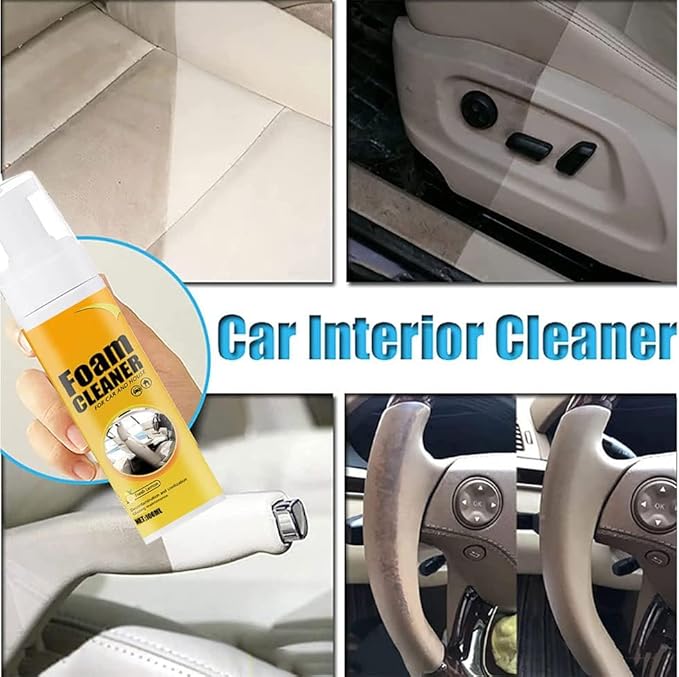 2PCS Multipurpose Foam Cleaner Spray,All-Purpose Household Cleaners for Car and Kitchen, Leather Decontamination,Suitable for Car House and Kitchen (100ML)