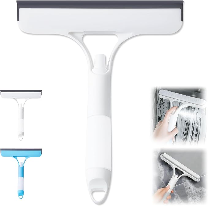 3 in 1 Spray Squeegee, WindowSqueegee with Spray, 3 in 1 WindowSqueegee Cleaning Scraper, Spray WindowSqueegee Cleaner with Spray Bottle for Car, Home, Kitchen Windows (White)