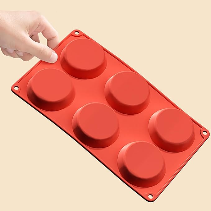 Silicone Egg Chocolate Molds 2 Packs Muffin Top Pans for Baking 3" Round Egg Bites Hamburger Corn Bread Mousse