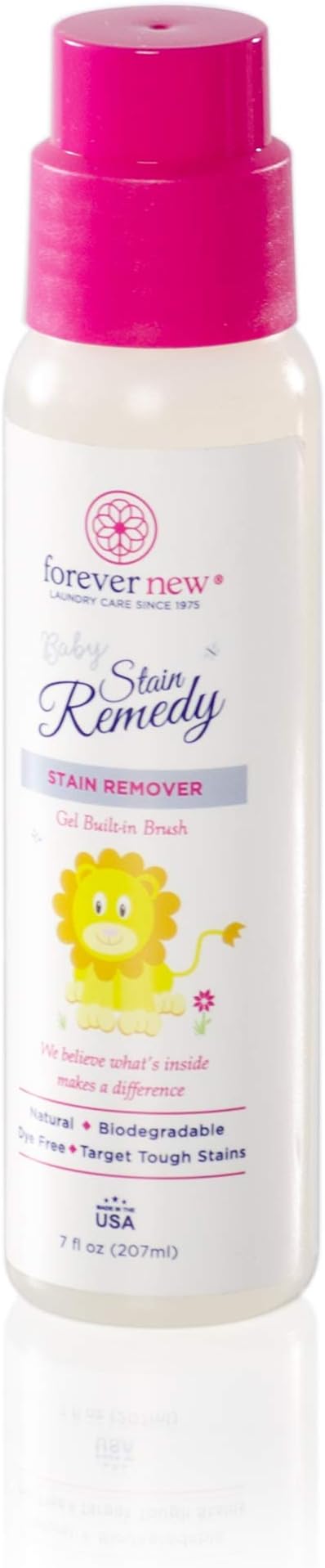 FOREVER NEW Baby Stain Remedy Gel - Fabric Stain Remover - Built-in Brush, 7 Fl Oz