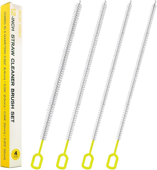 Straw Clean Brush Extra Long 12 Inch Straw Tube Brushes for Cleaning, Reusable Drinking Straw Cleaner Brush Set, Glass Pipe Cleaning Brush