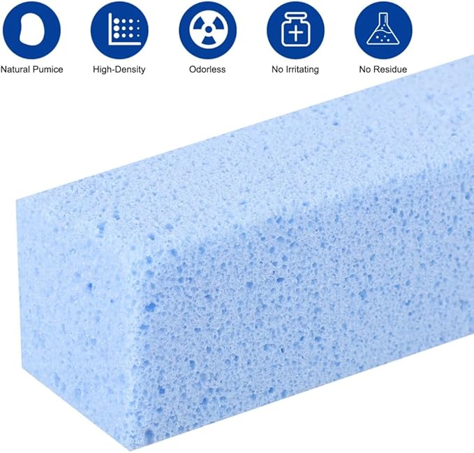 Pumice Stone for Toilet Bowl Cleaning with Handle 4 Pack Pumice Stone Blocks Hard Water Remover Cleaner for Bathroom Kitchen Pool Sinks and Grill Blue White Black and Gray