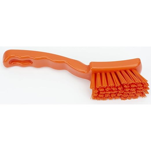 SPARTA 41395EC24 Plastic Scrub Brush, Detail Brush, Kitchen Brush With Hanging Hole For Cleaning, 7 Inches, Orange
